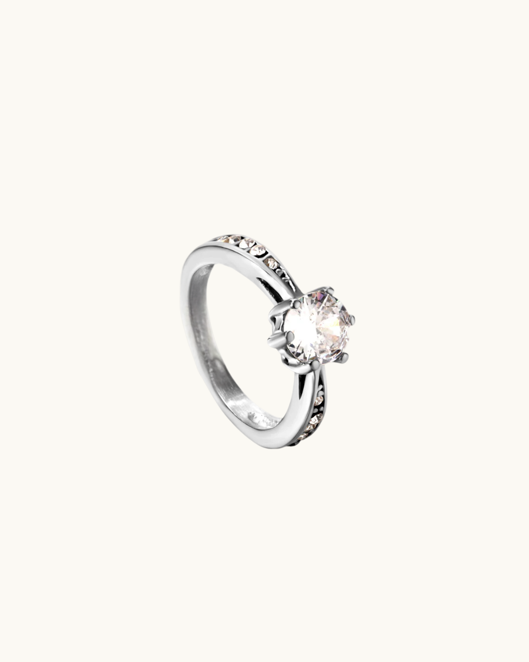 Solitaire Crystal Ring