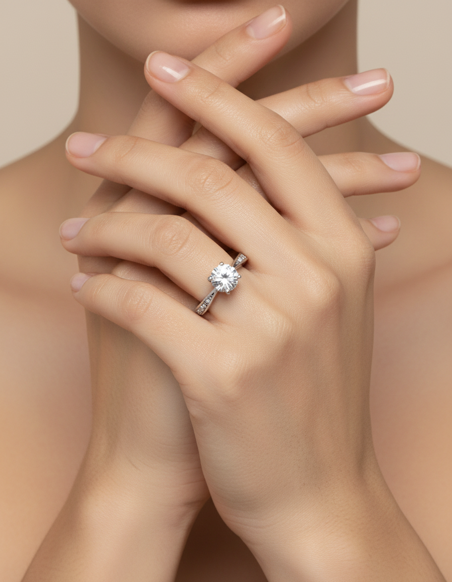 Solitaire Crystal Ring