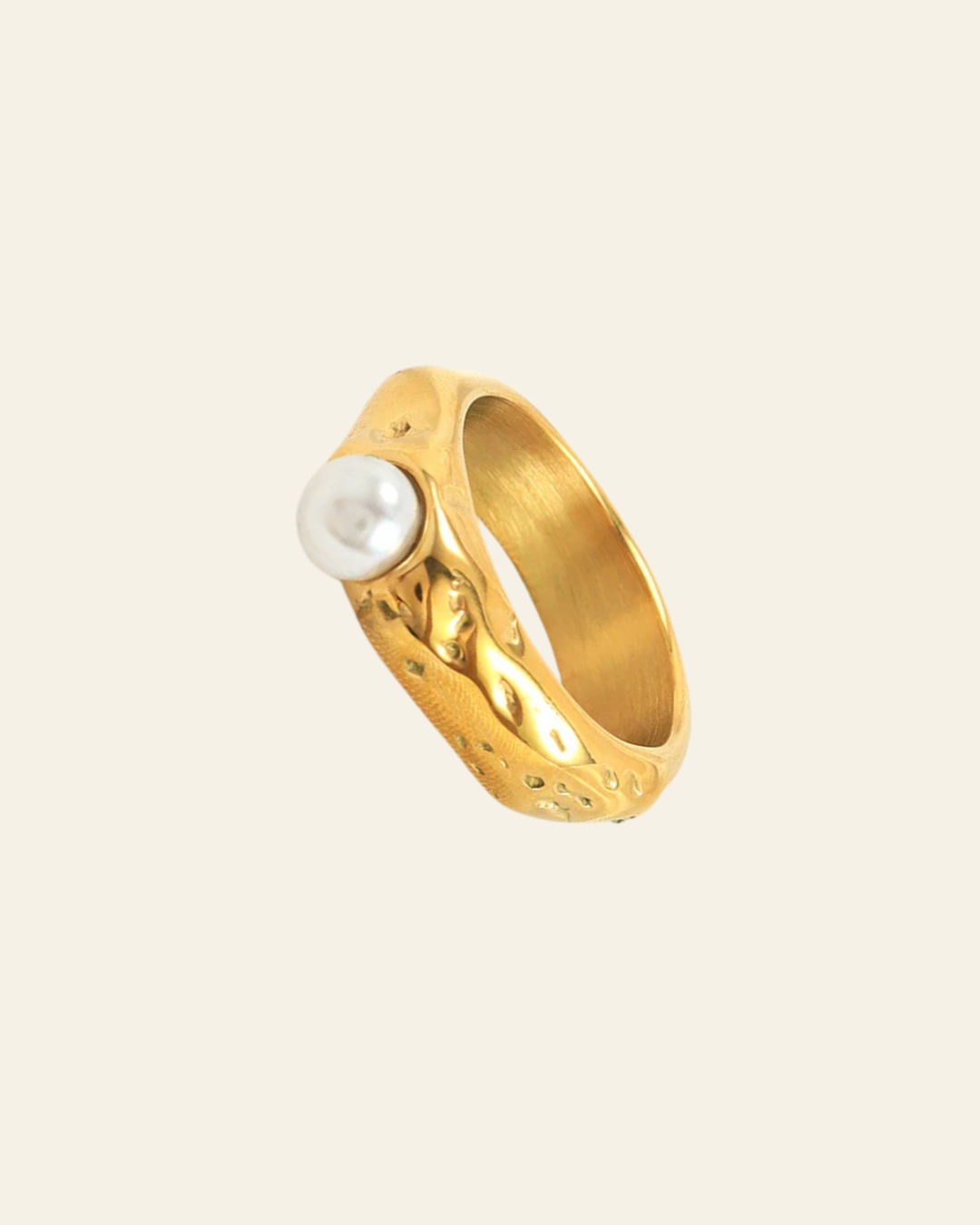 Pearl Inlaid Gold Ring