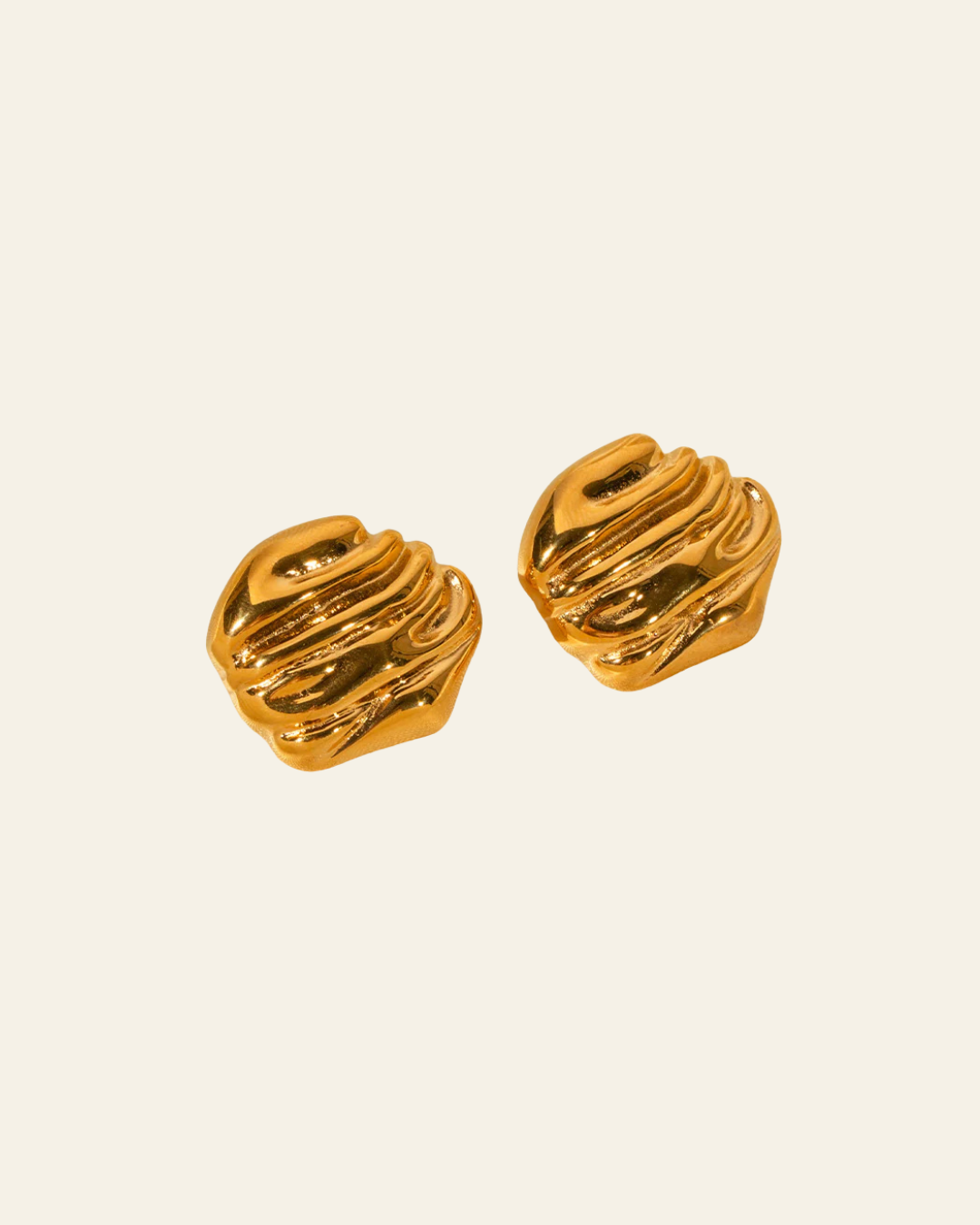 Rock Texture Gold Earrings