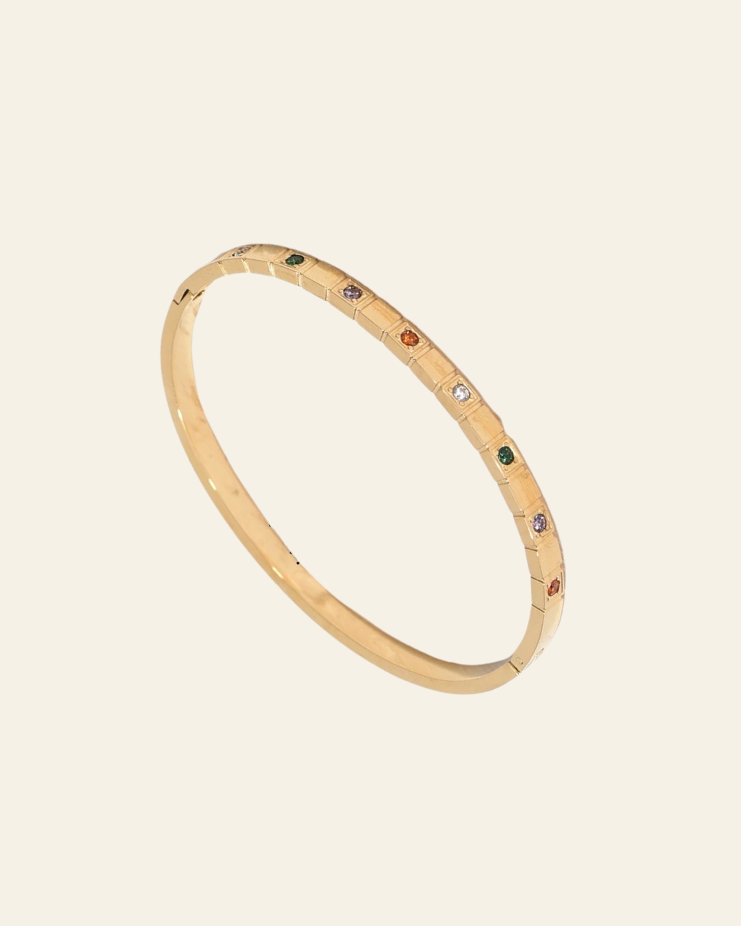Celestial Radiance: Gemstone Accent Bangle