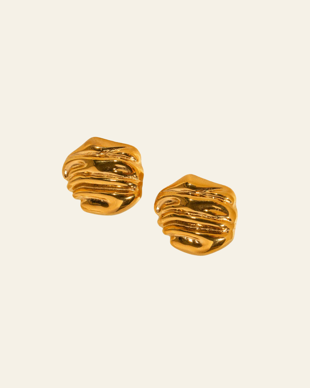 Rock Texture Gold Earrings