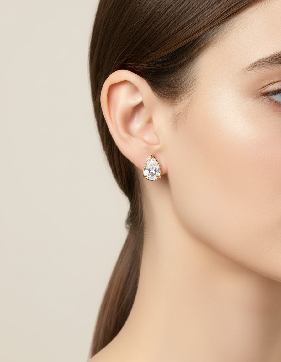 Teardrop Sparkle Studs