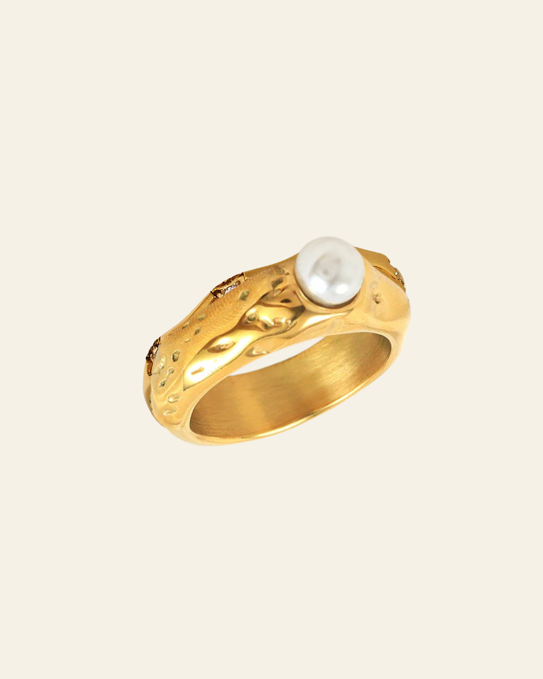 Pearl Inlaid Gold Ring