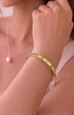 Celestial Radiance: Gemstone Accent Bangle