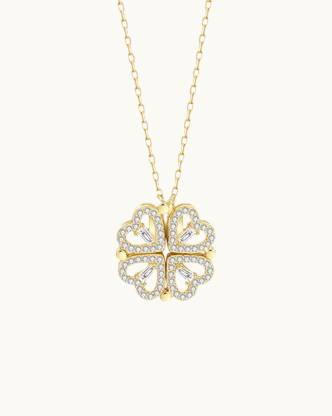 Four-Heart Geometric Necklace