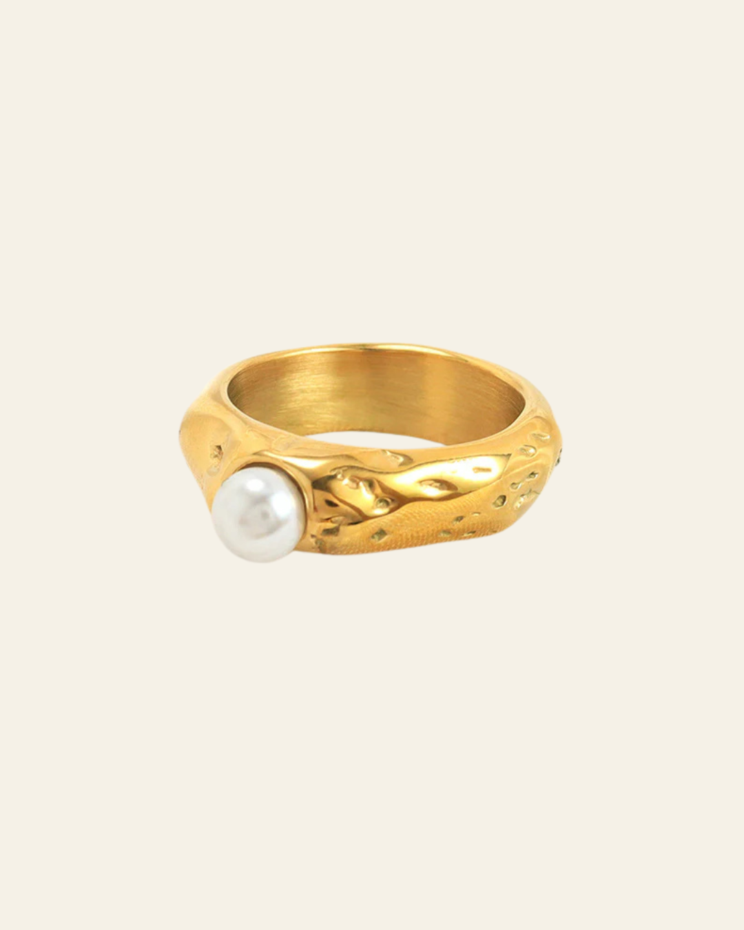 Pearl Inlaid Gold Ring