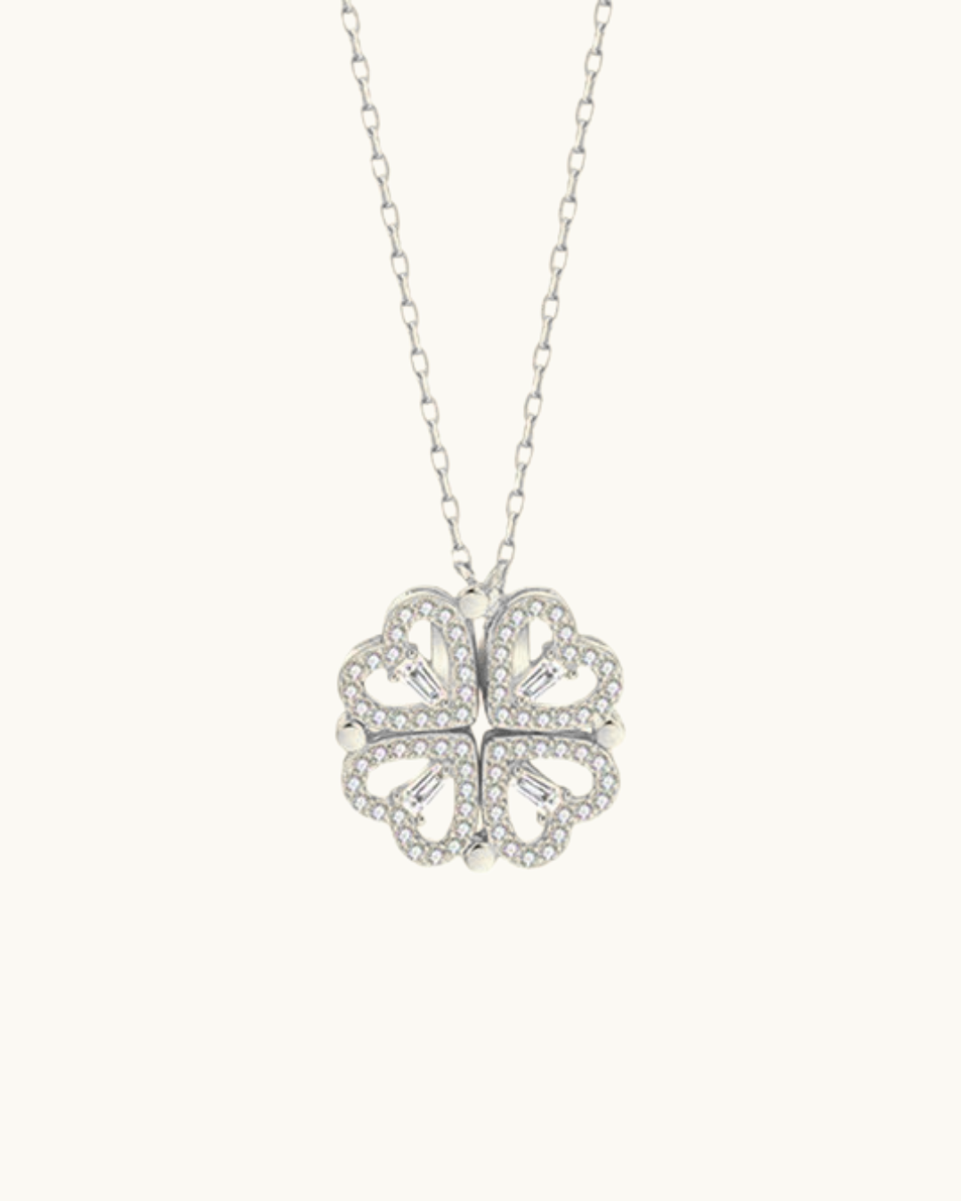 Four-Heart Geometric Necklace