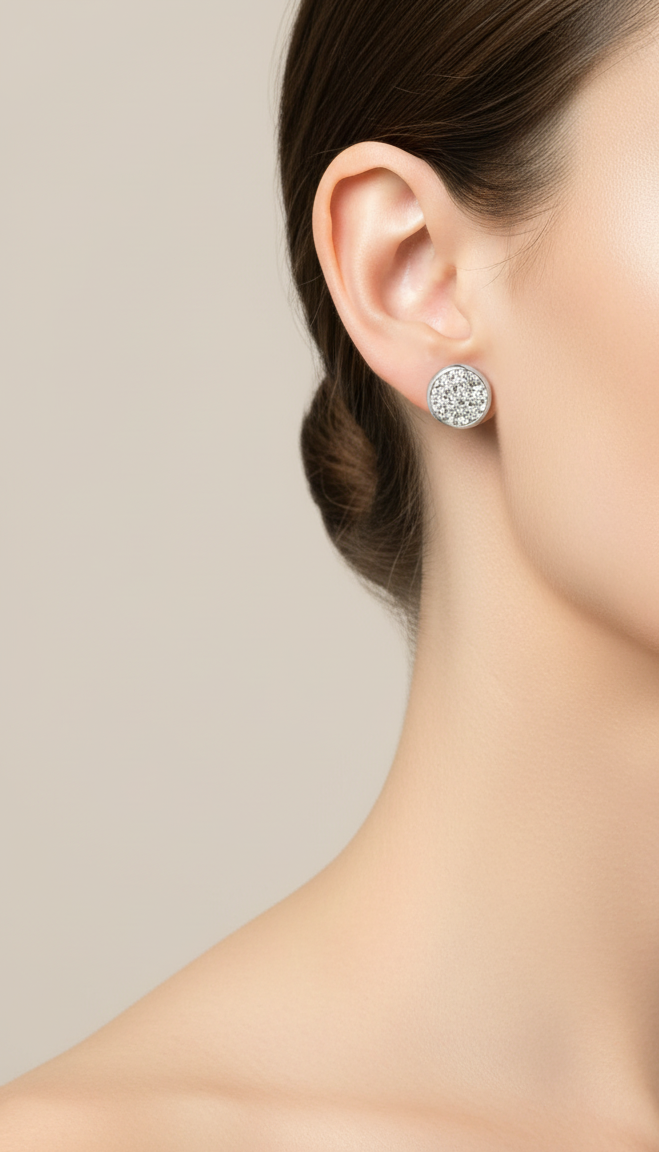 Pavé Crystal Stud Earrings