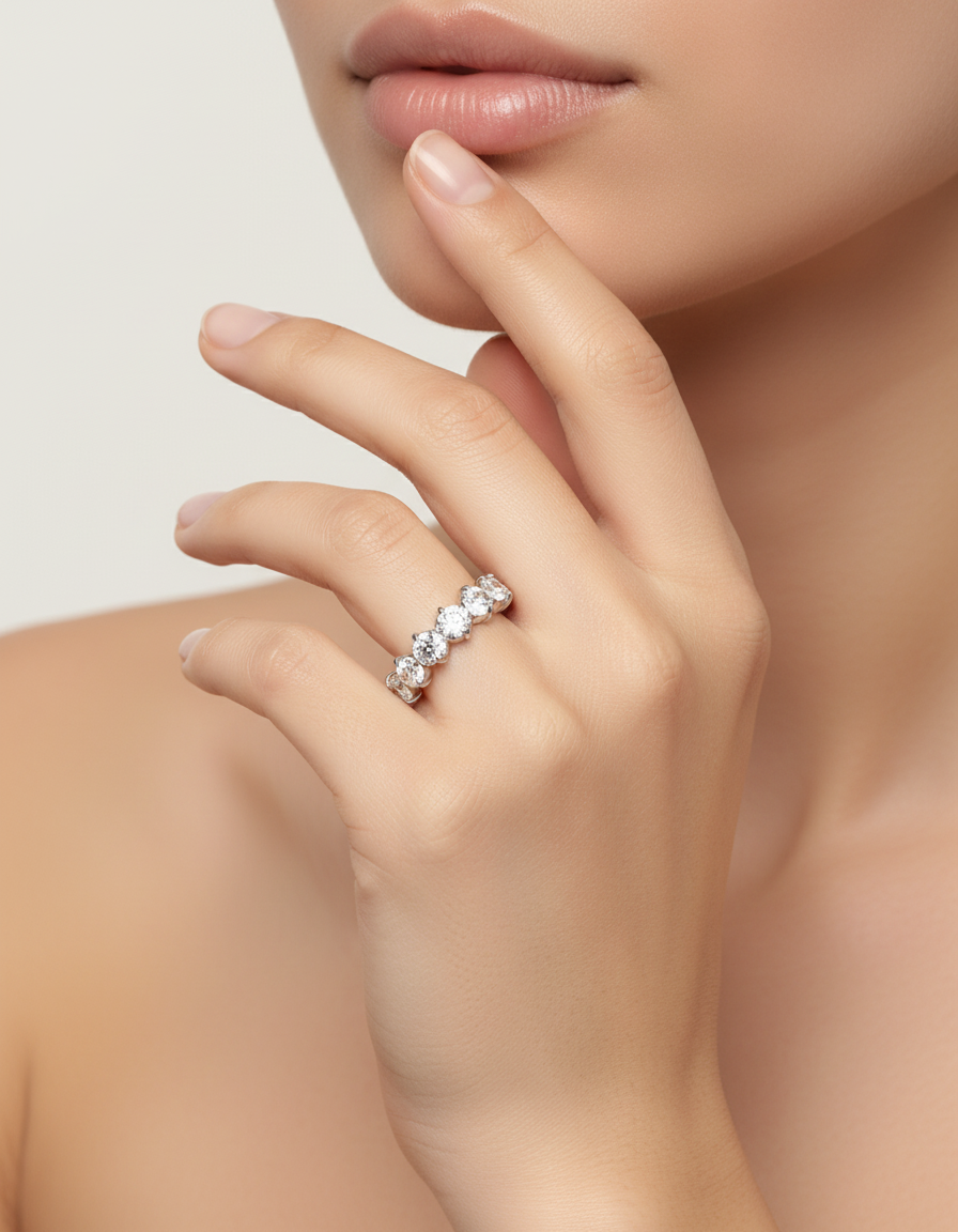 White Stone Eternity Ring