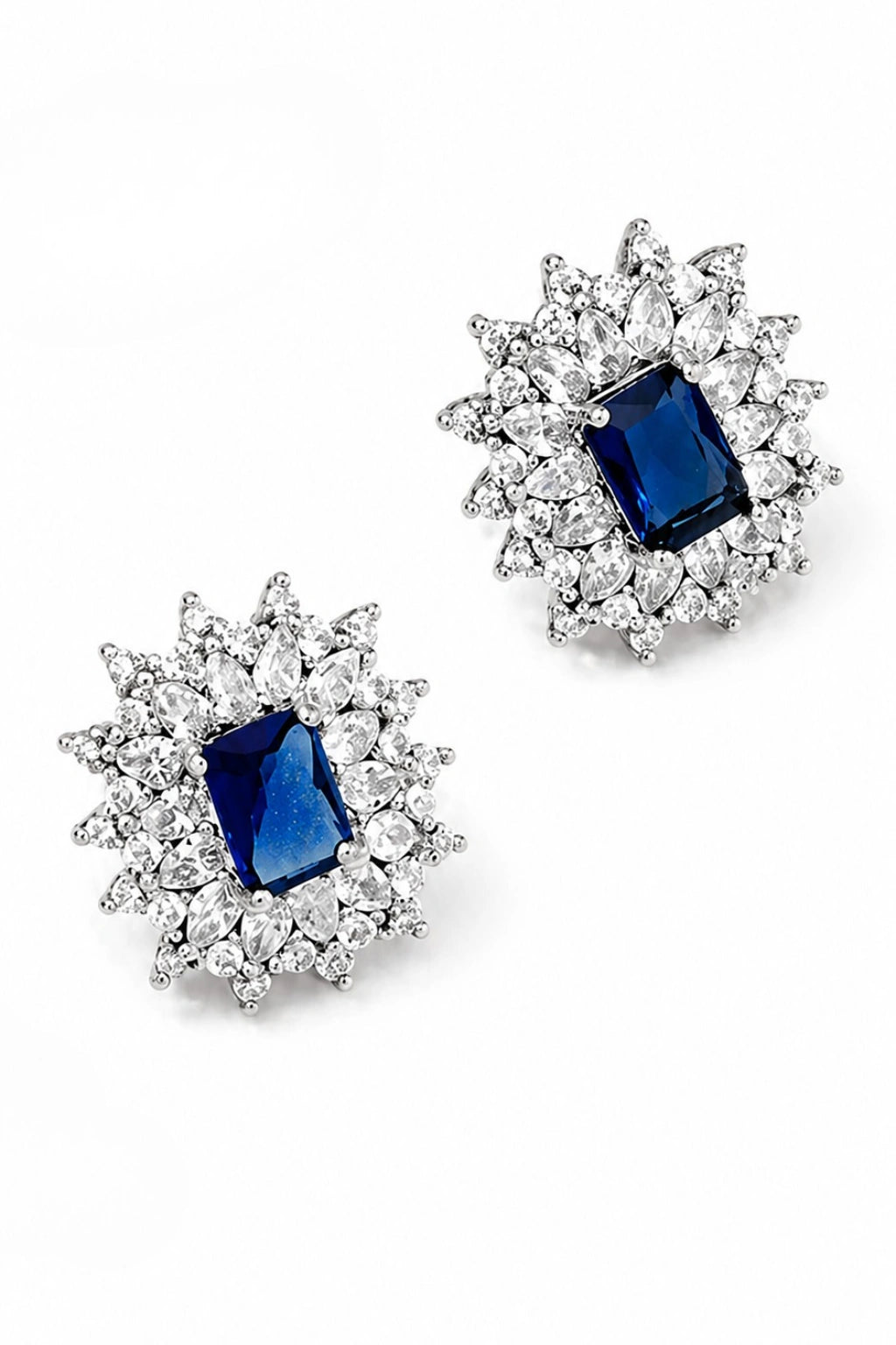 Blue Stone Stud Earrings
