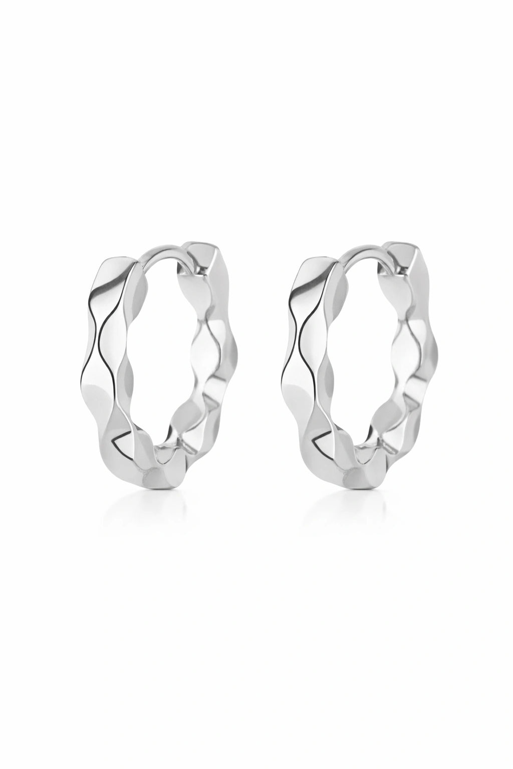 Butterfly Flower Hoop Earrings - Silver