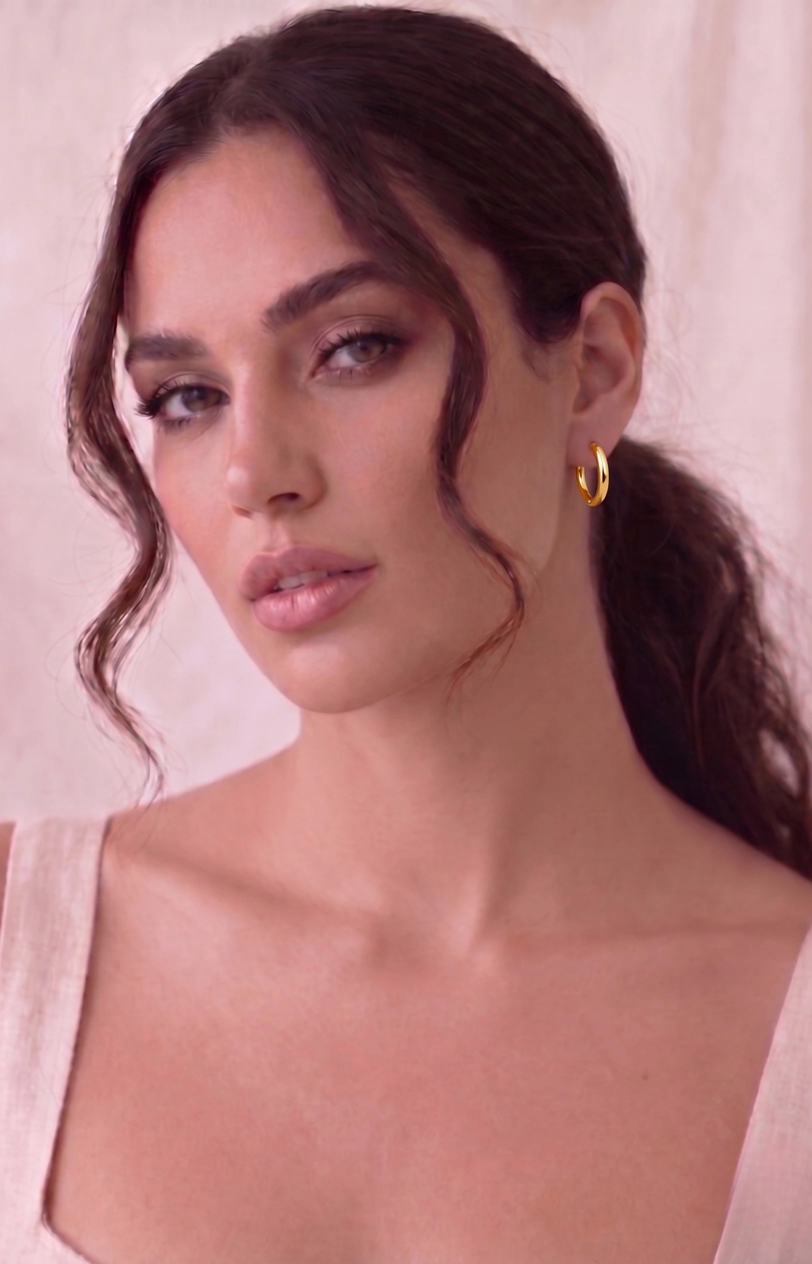 C-Shape Hoop Earrings