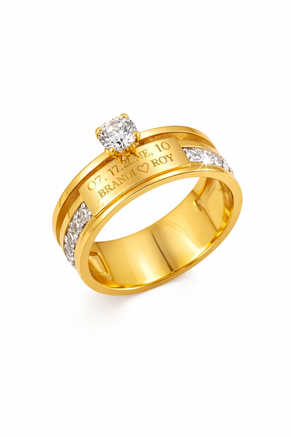 Wide Band Zircon Ring