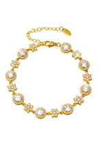 Six-Leaf Flower Zircon Bracelet