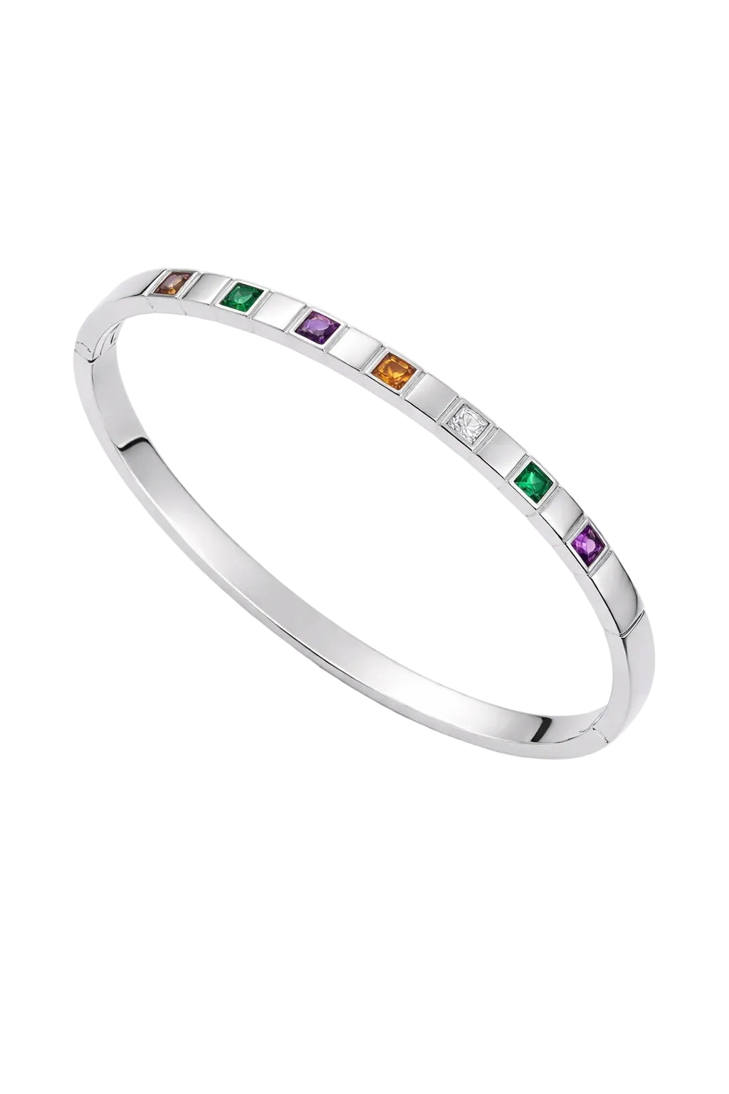 Celestial Radiance: Gemstone Accent Bangle