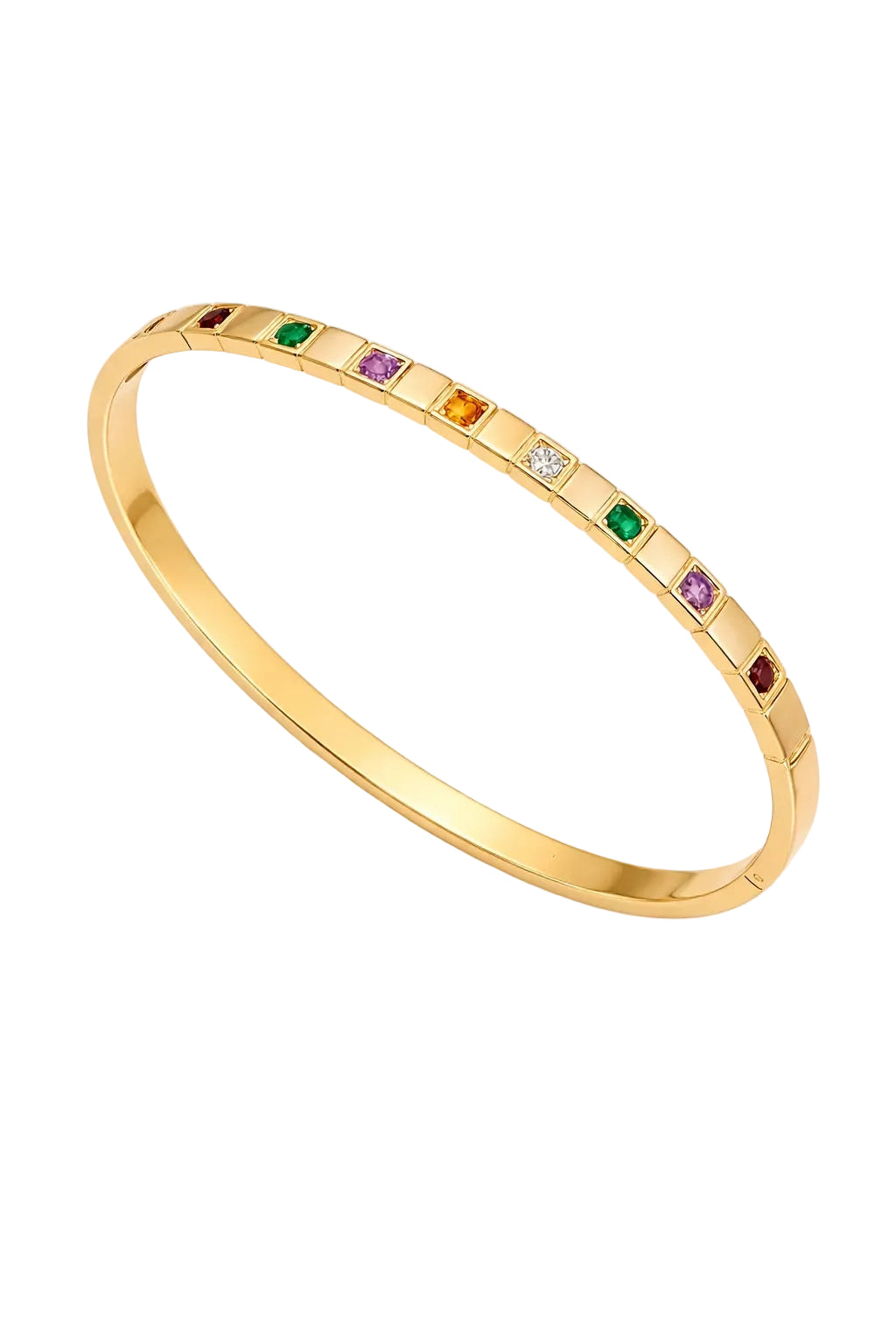 Celestial Radiance: Gemstone Accent Bangle