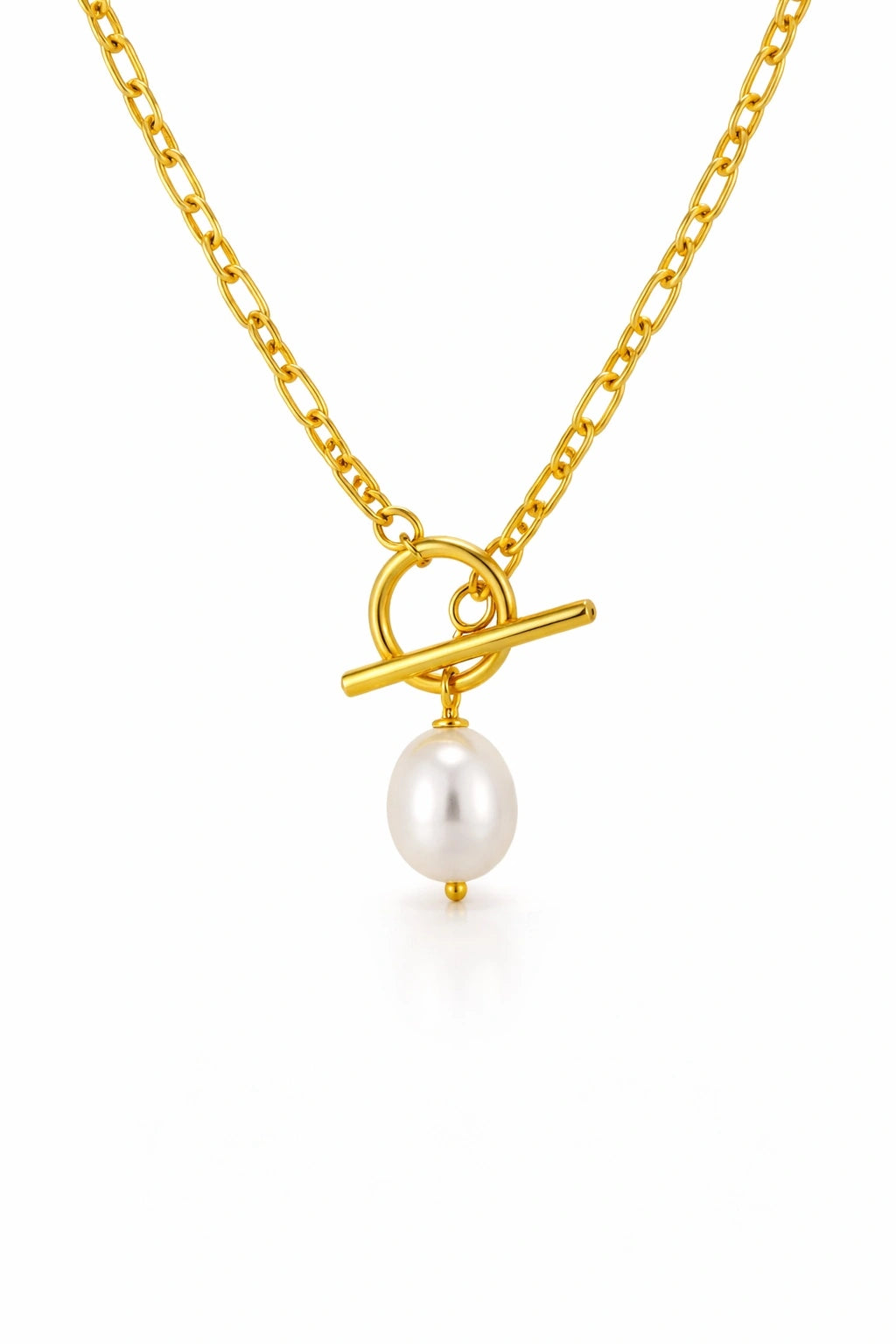 Geometric Pearl Necklace