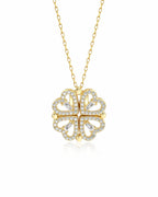 Four-Heart Geometric Necklace