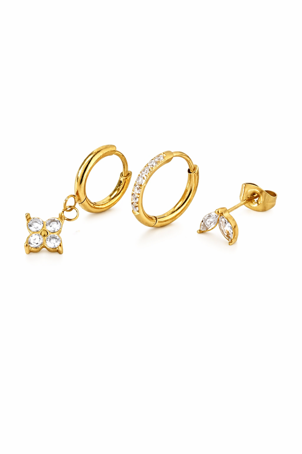 Four-Leaf Clover Earring Set (3-Piece)