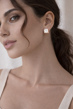Zircon Square Stud Earrings