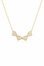 Four-Heart Geometric Necklace