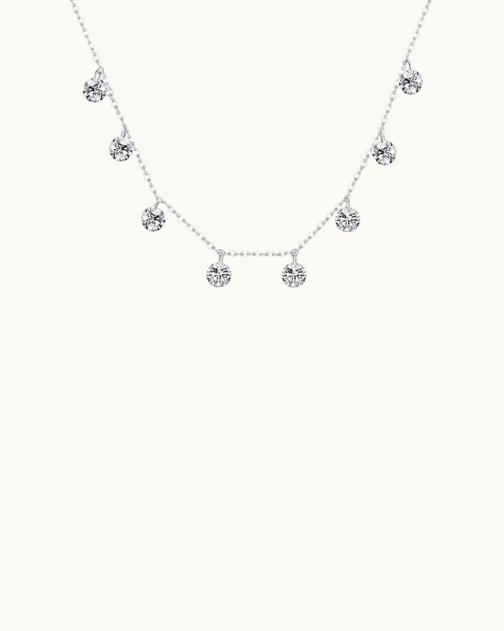 925 Sterling Silver Rose Gold Zircon Necklace