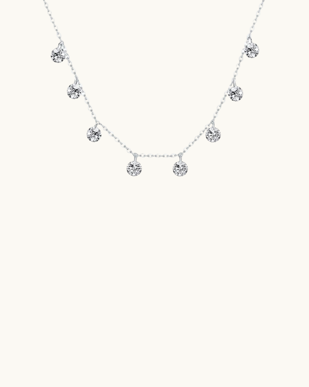 925 Sterling Silver Rose Gold Zircon Necklace