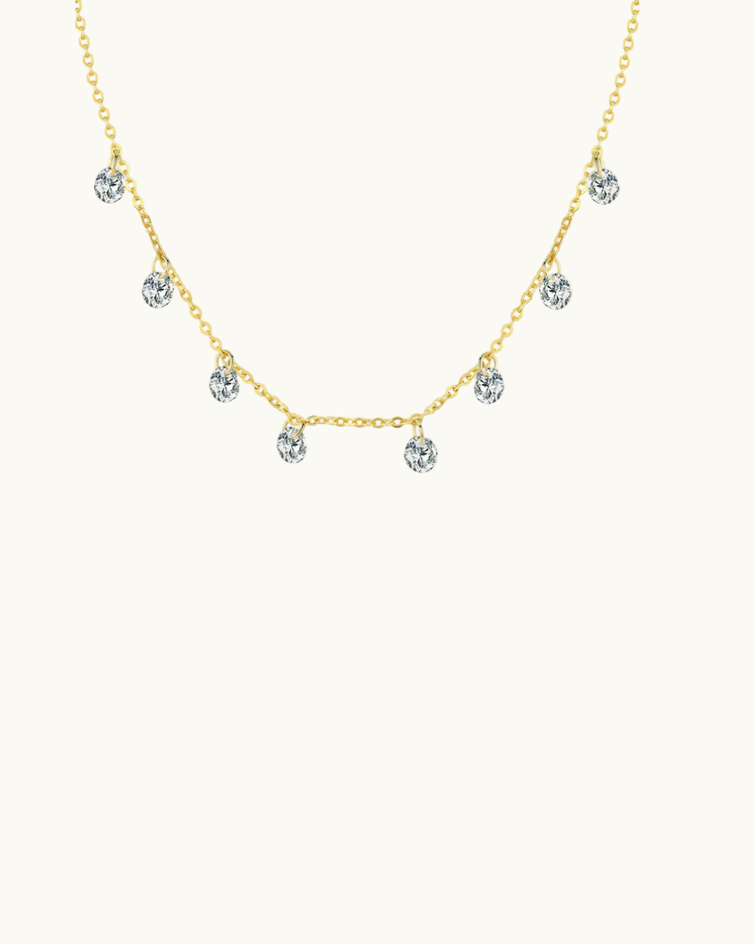 925 Sterling Silver Rose Gold Zircon Necklace