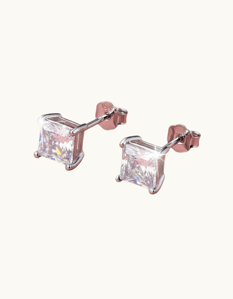 Zircon Square Stud Earrings