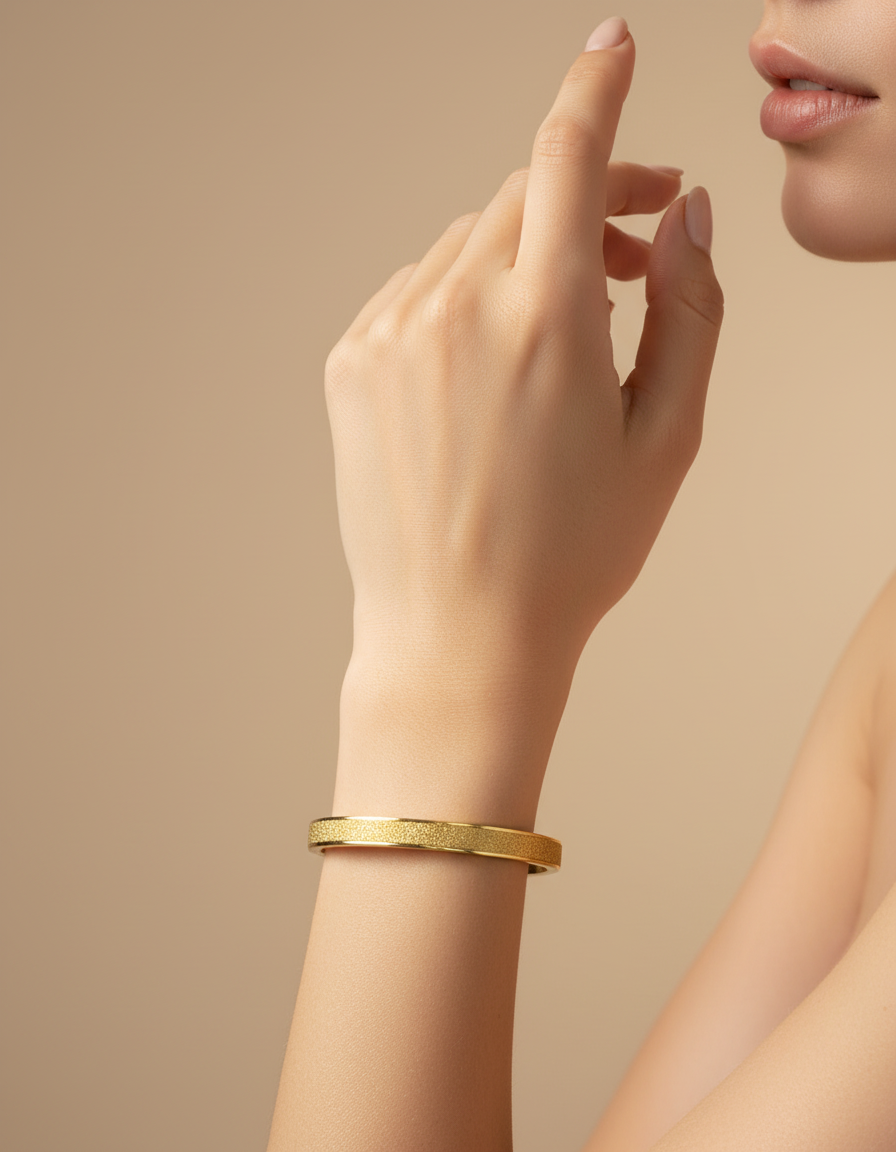 Golden Aura: Textured Shine Bangle