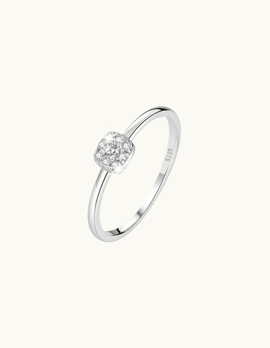 Elegant Square Zircon Ring