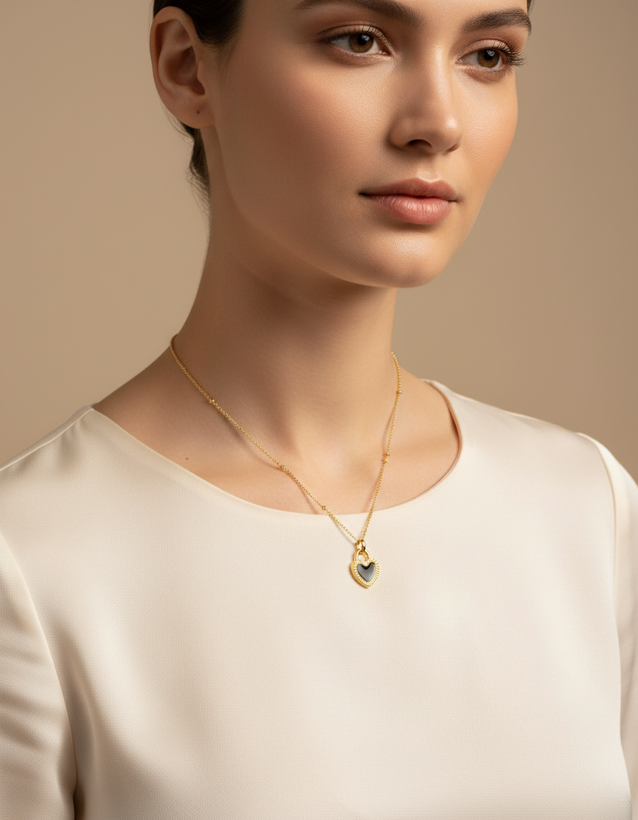 Retro Heart Pendant Necklace