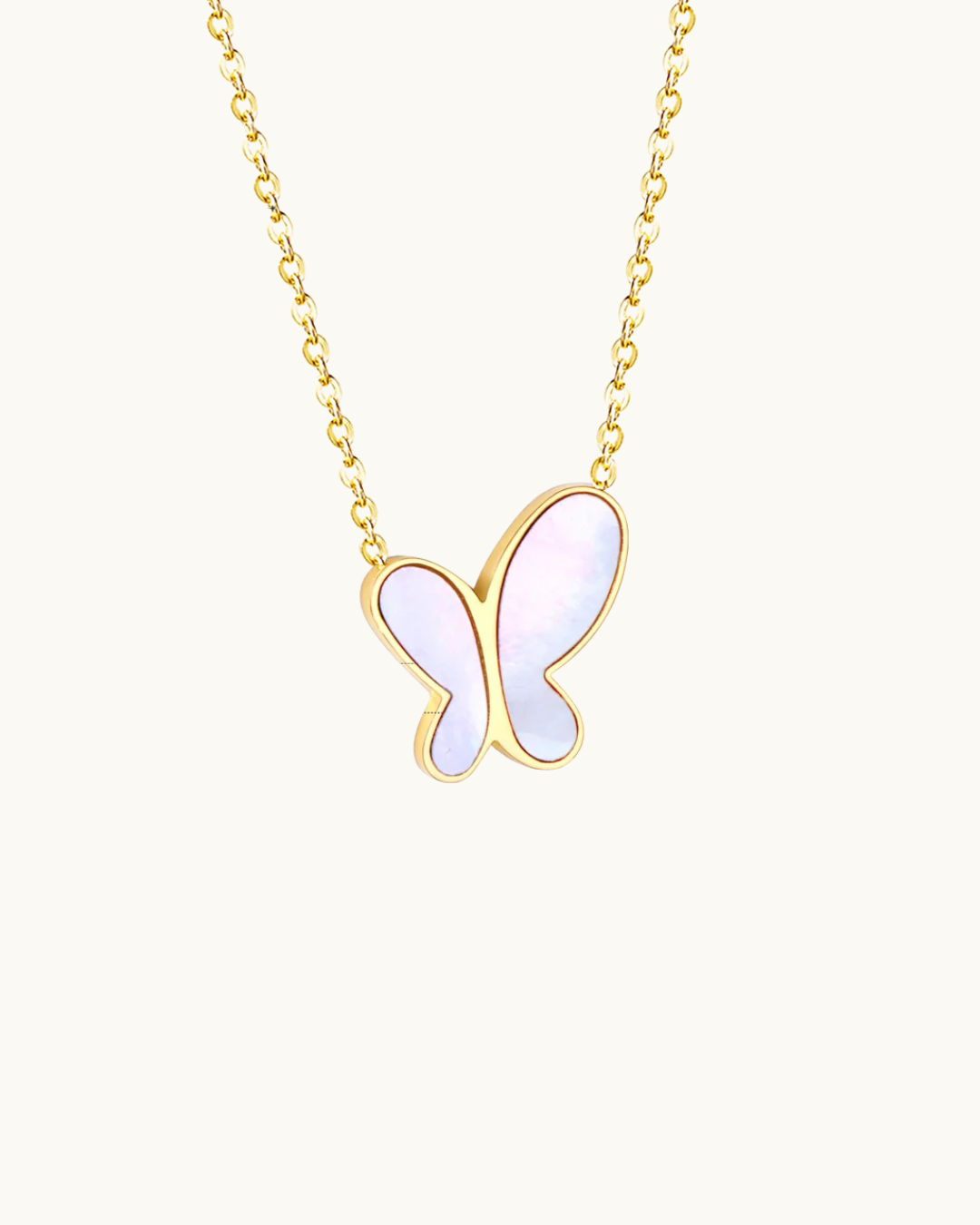 White Shell Butterfly Chain Pendant