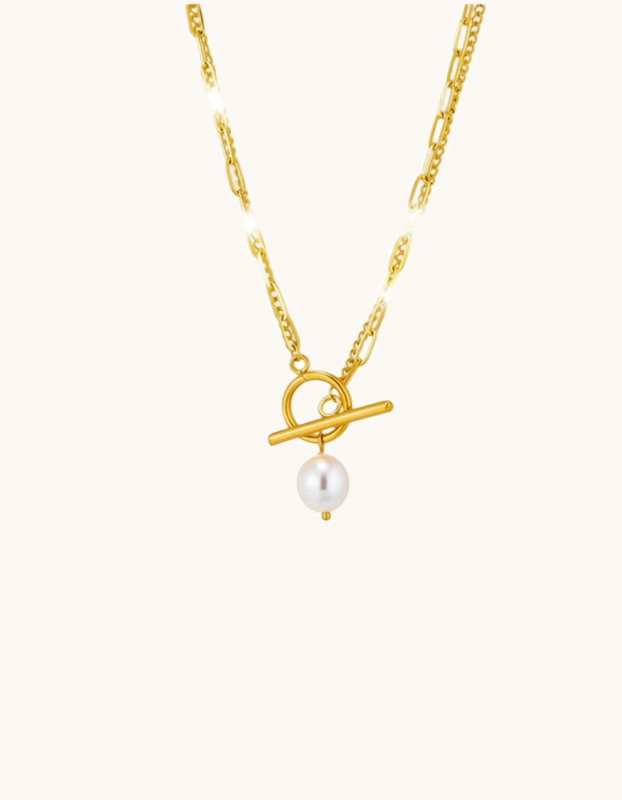 Geometric Pearl Necklace