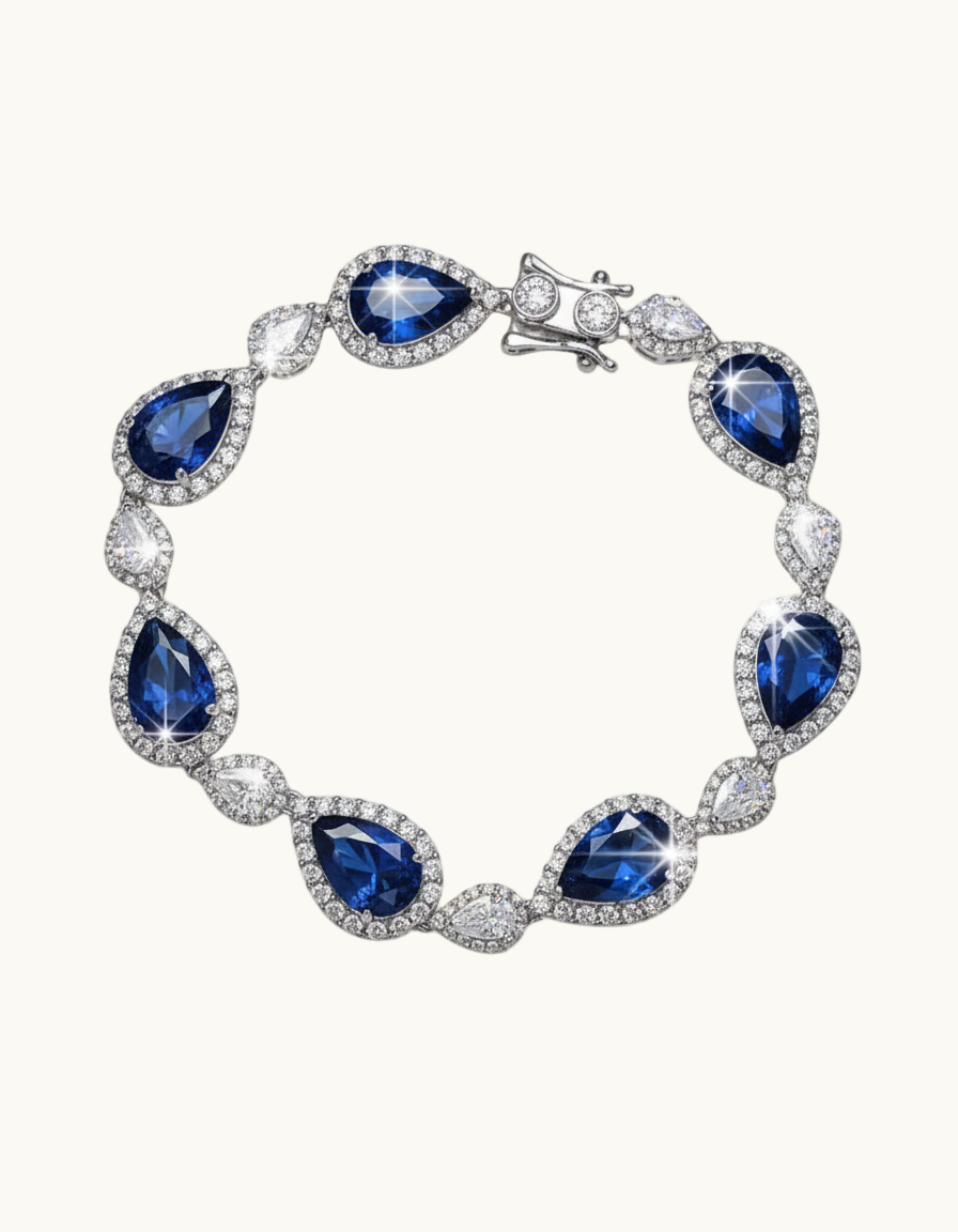Vintage Blue Crystal Water Drop Bracelet