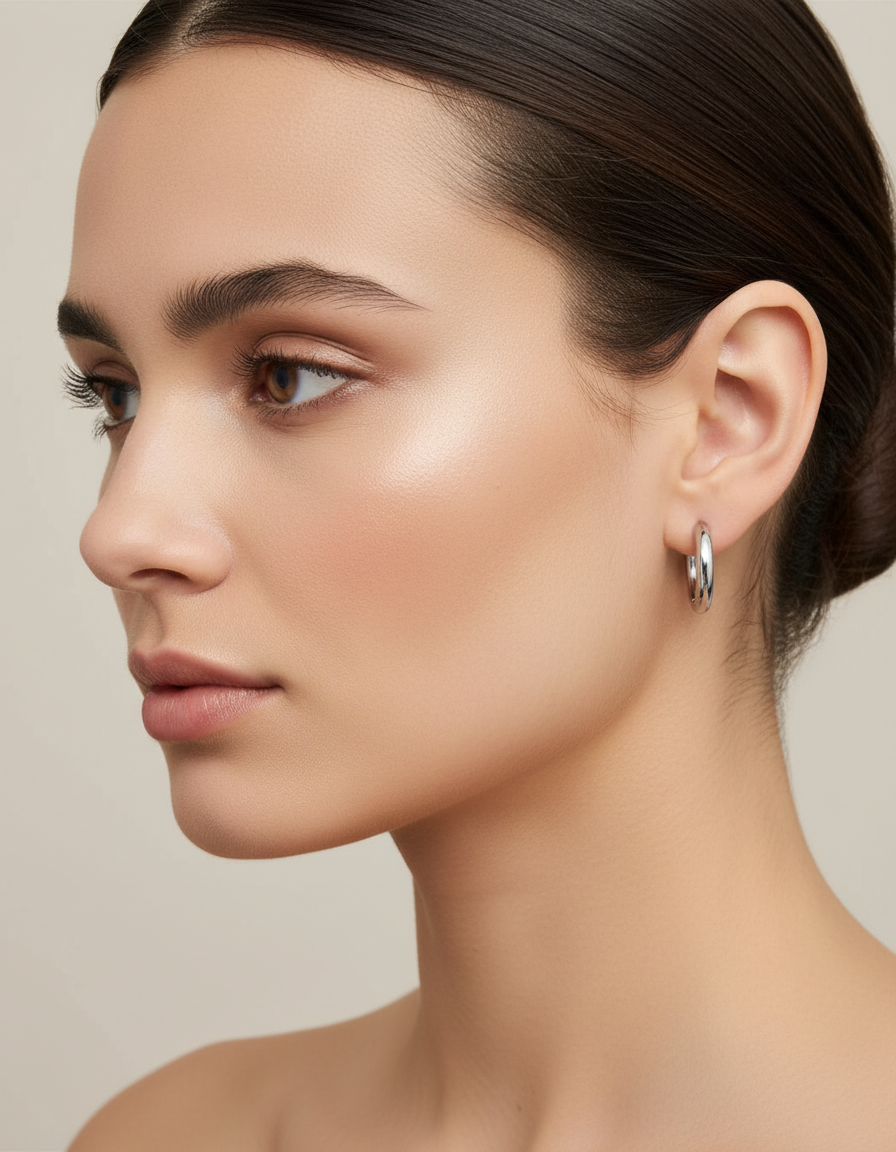 C-Shape Hoop Earrings