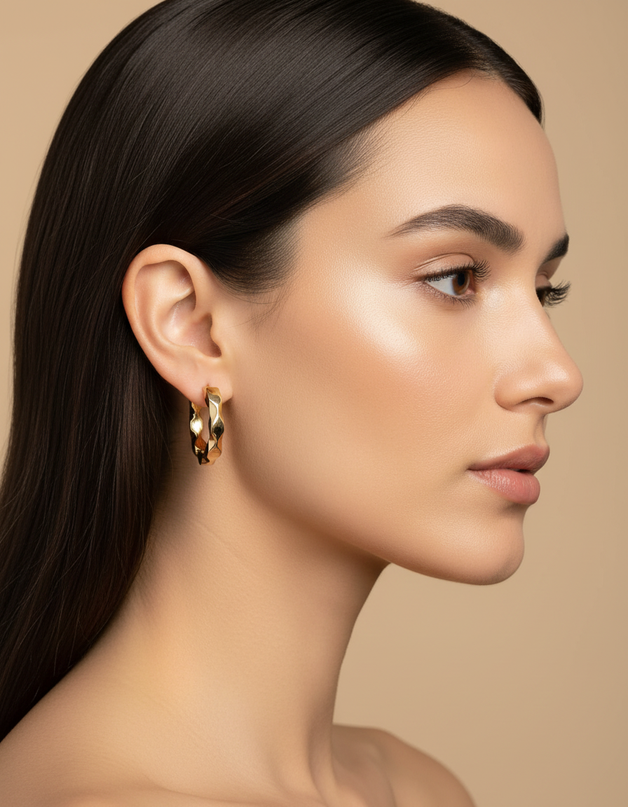 Butterfly Flower Hoop Earrings