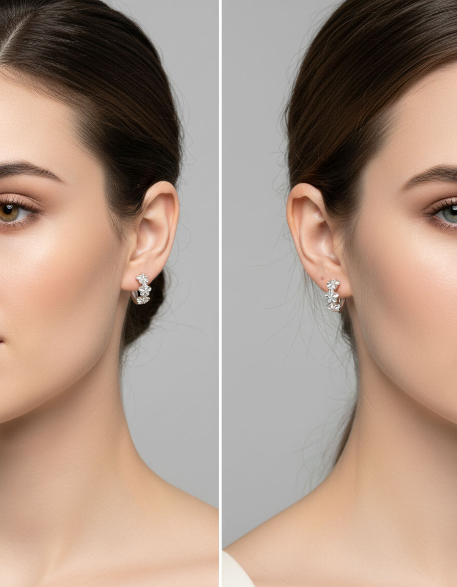 Flower Hoop Earrings