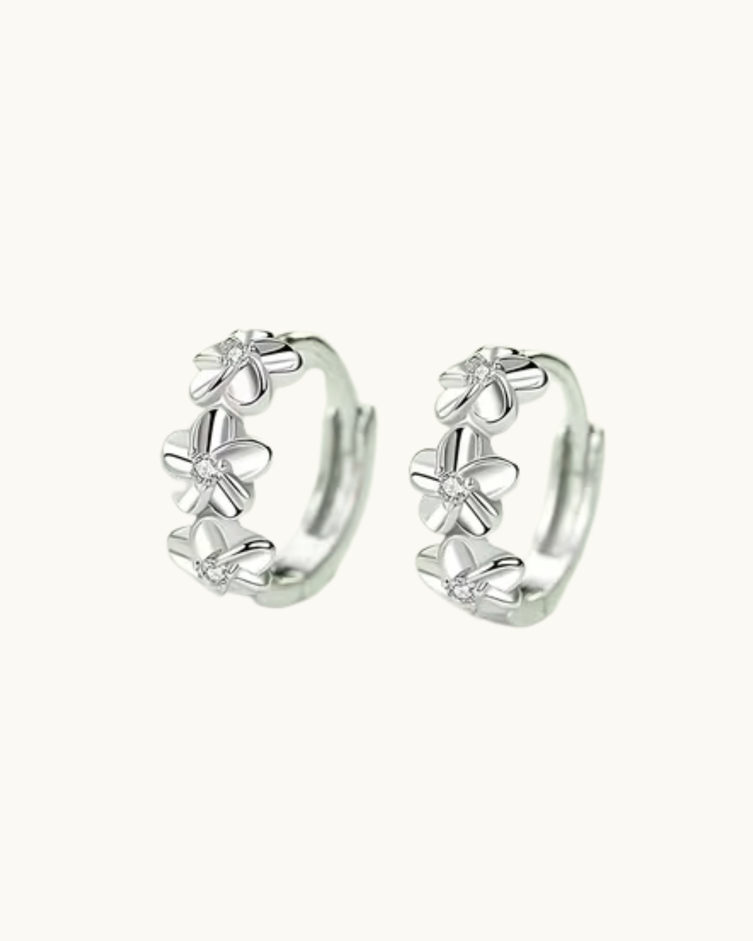 Flower Hoop Earrings