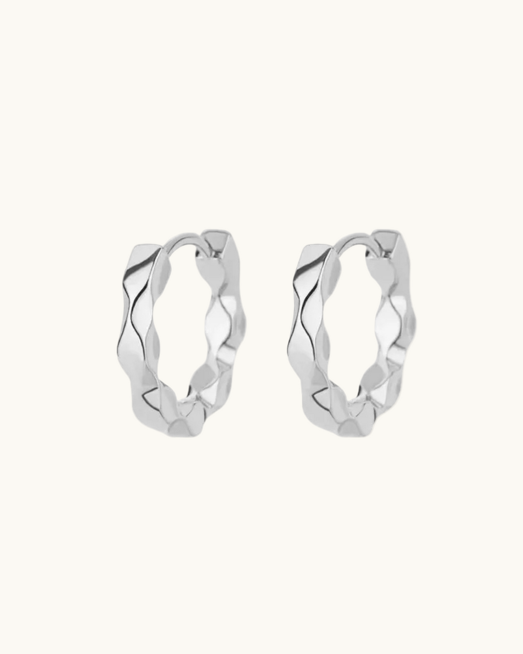 Butterfly Flower Hoop Earrings - Silver