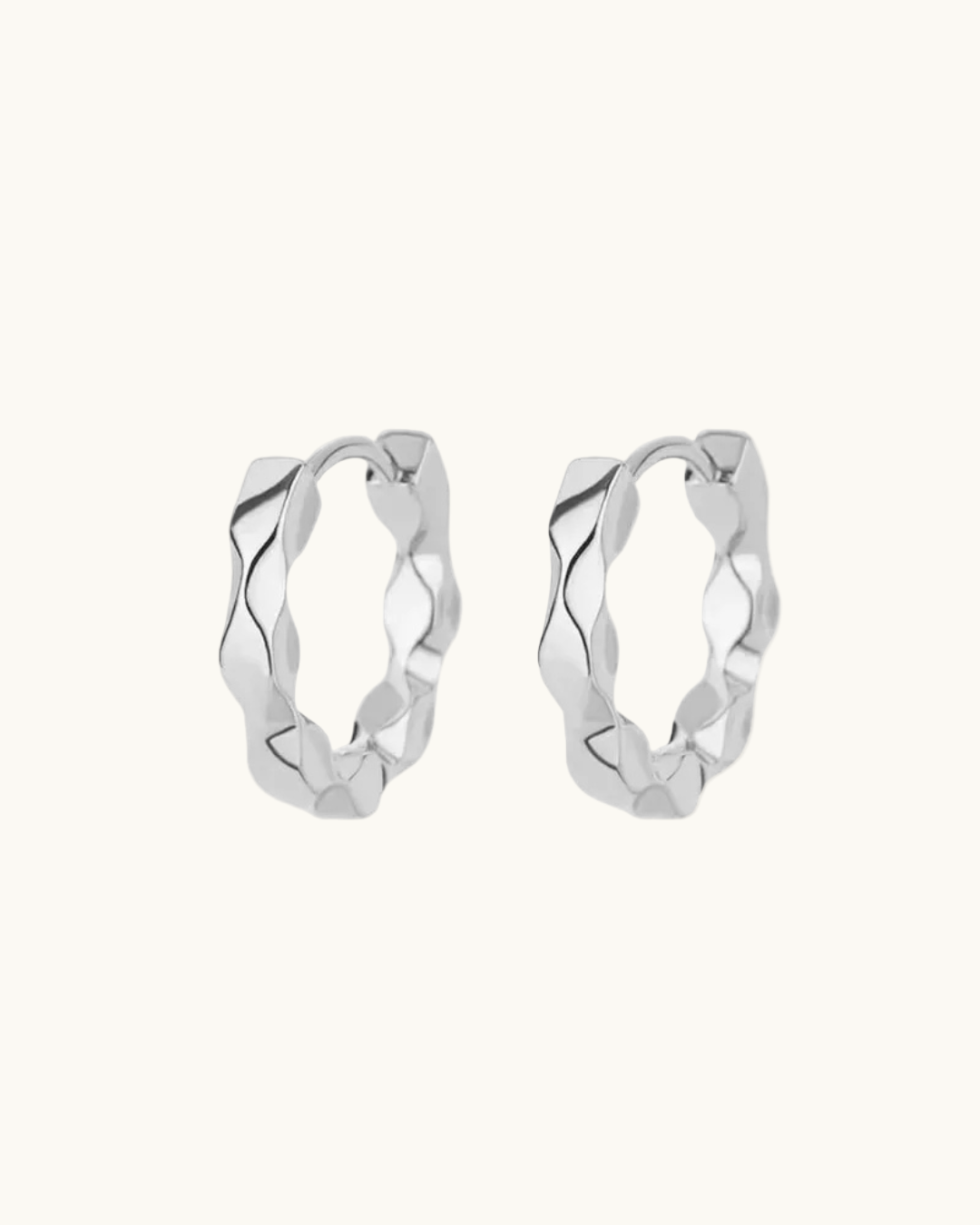 Butterfly Flower Hoop Earrings - Silver