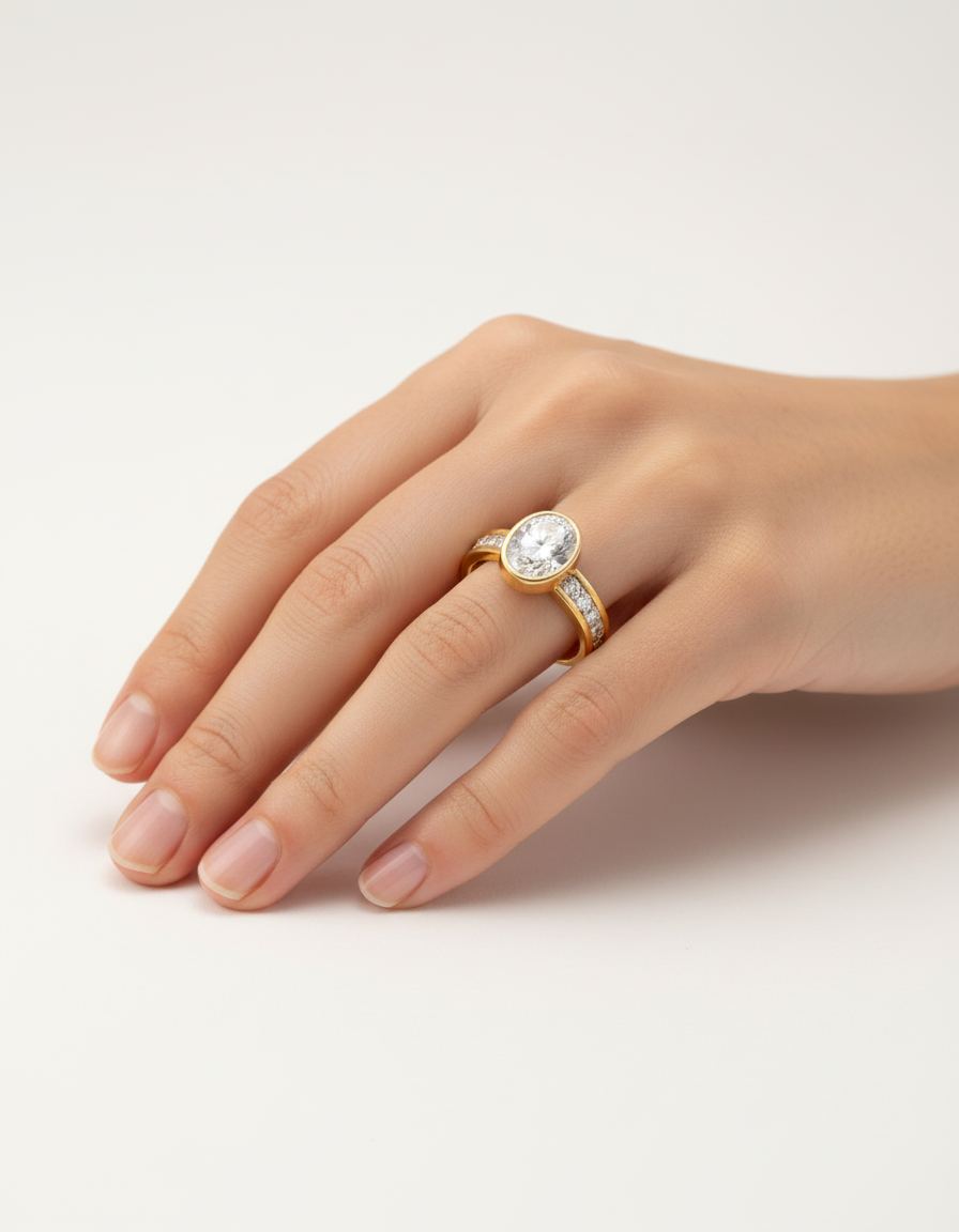 Oval-Cut Zircon Ring