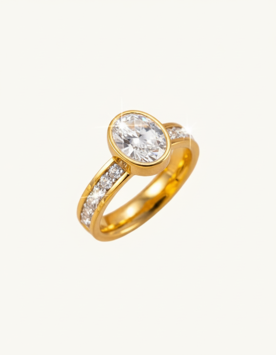 Oval-Cut Zircon Ring