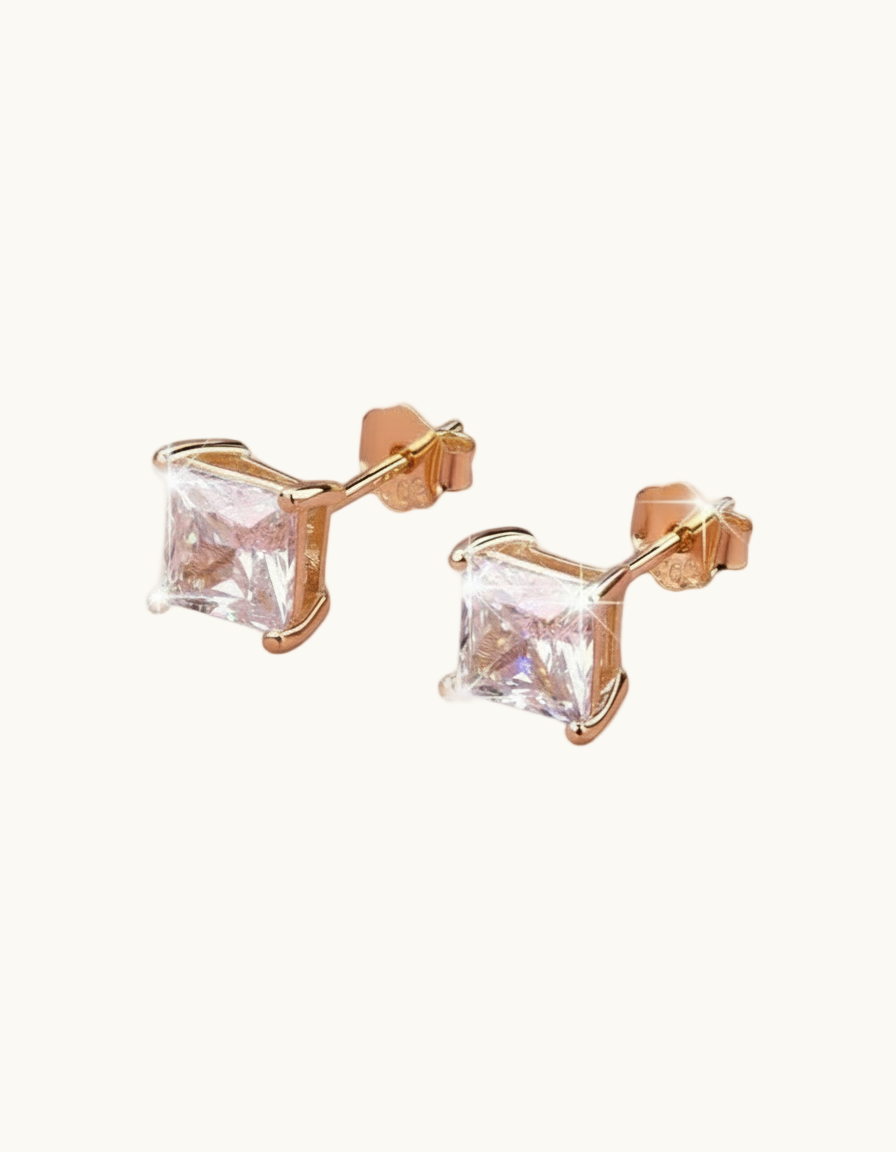 Zircon Square Stud Earrings