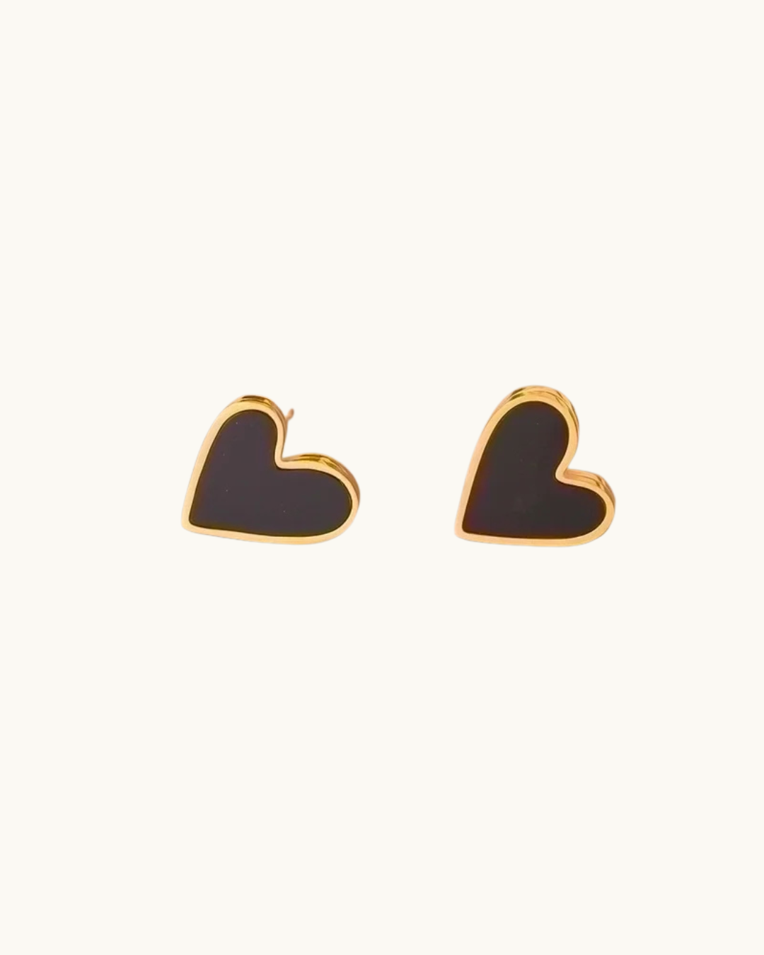 Black Heart Stud Earrings