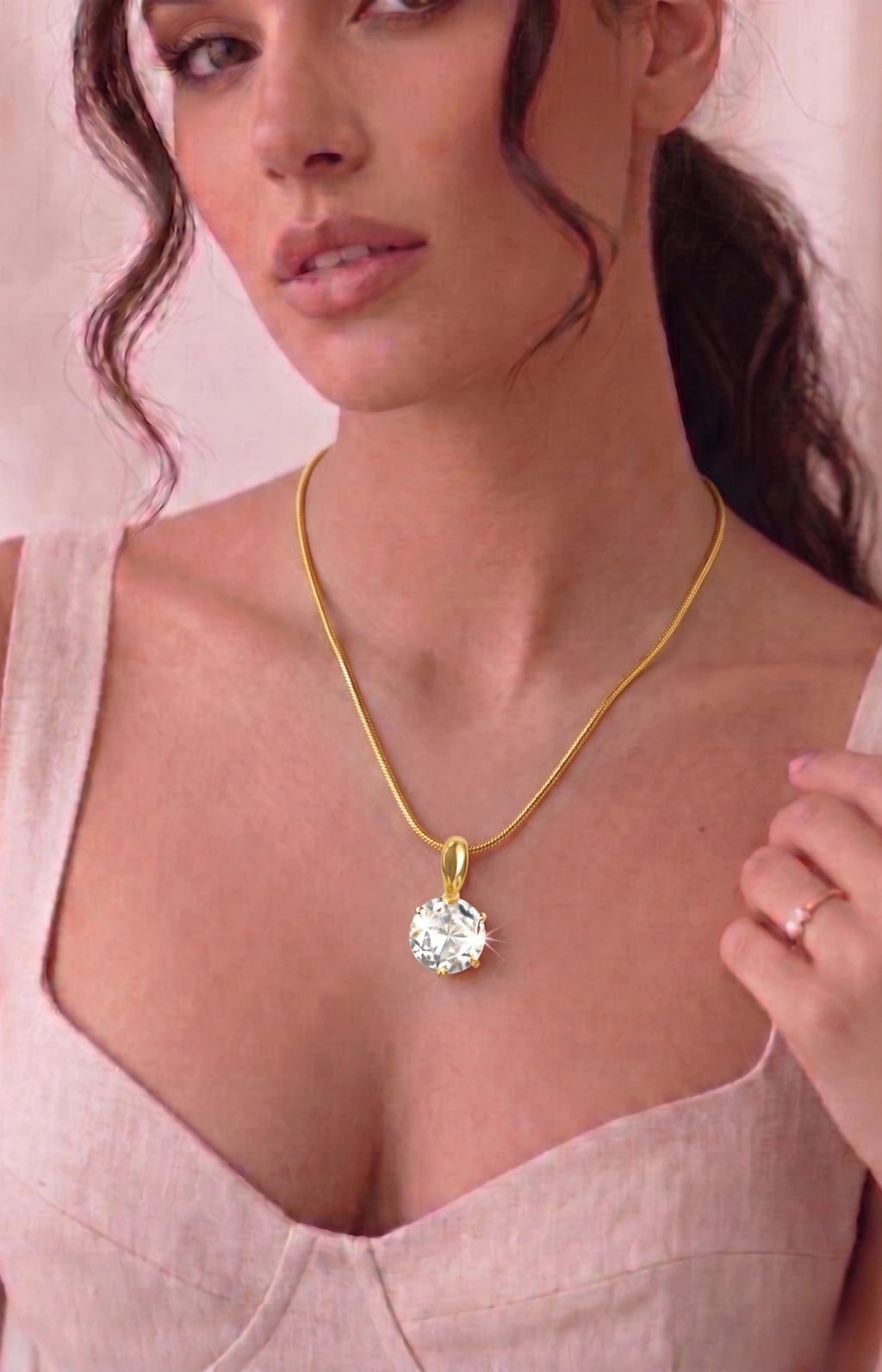 Elegant Glam Zircon Pendant Necklace