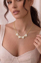 Four-Heart Geometric Necklace