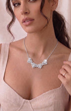 Four-Heart Geometric Necklace