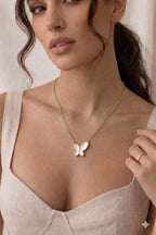 White Shell Butterfly Chain Pendant